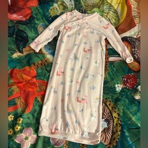 Angel Dear Pink Baby Gown Llama Size 0-3 Months Like New